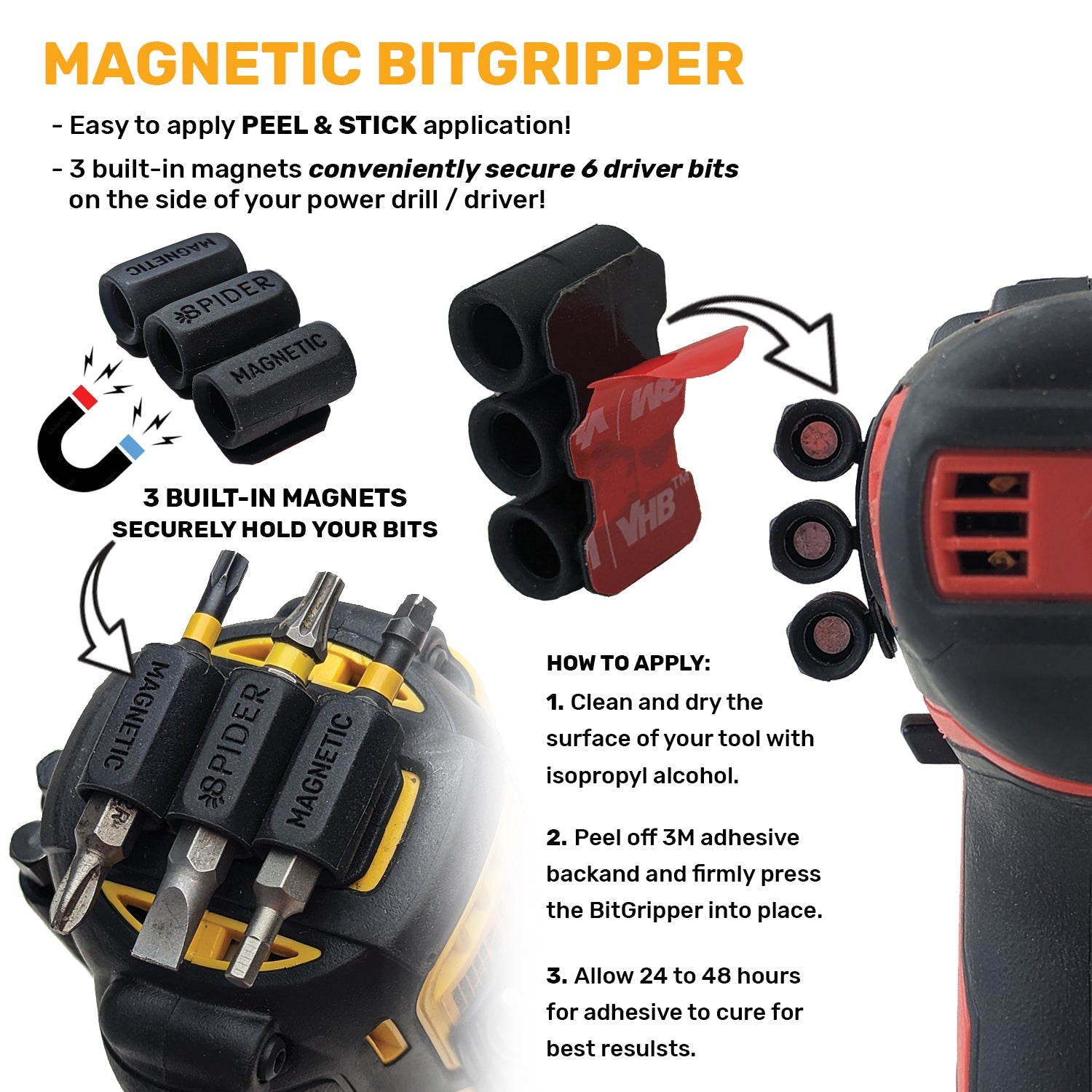 5122TH: Magnetic BitGripper - Pack of 3