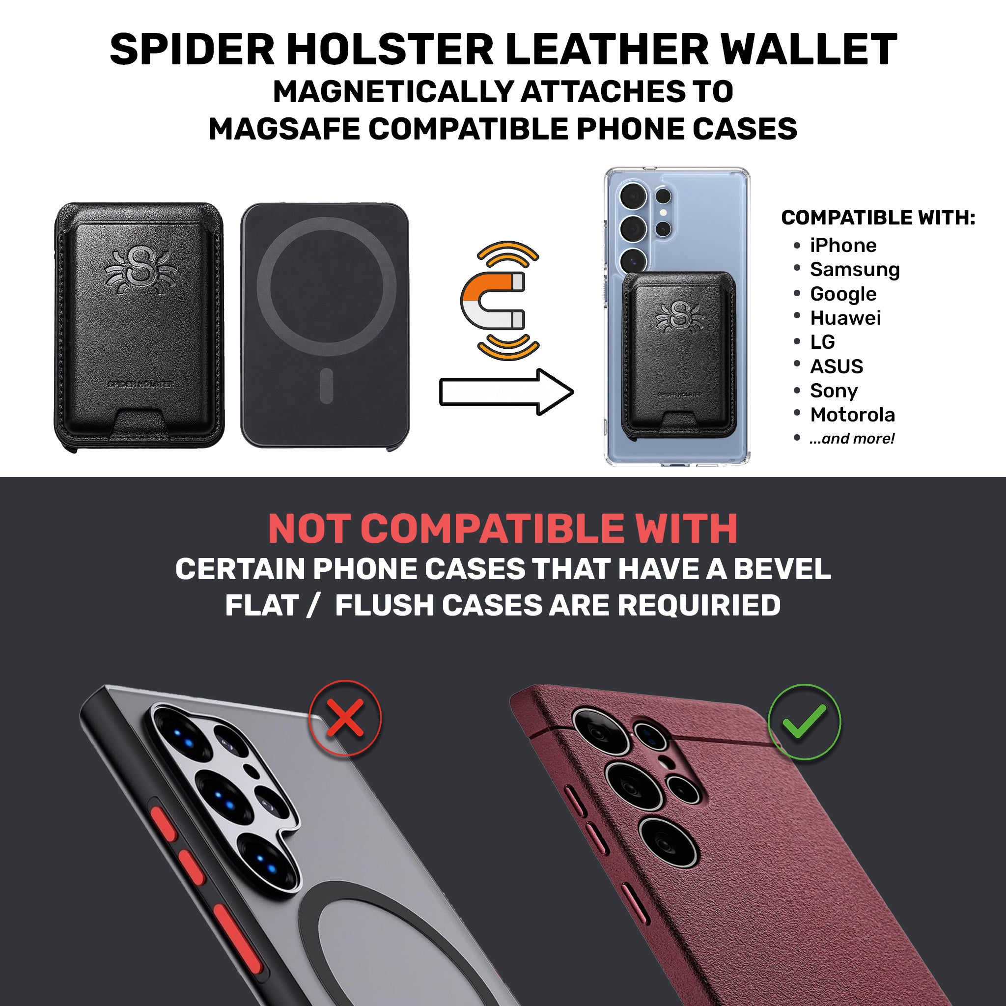 Spider Holster Leather Magnetic Wallet