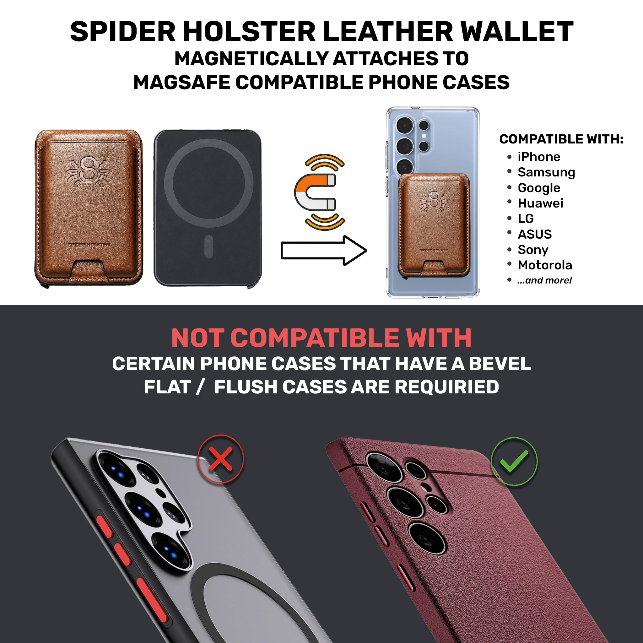 Spider Holster Leather Magnetic Wallet