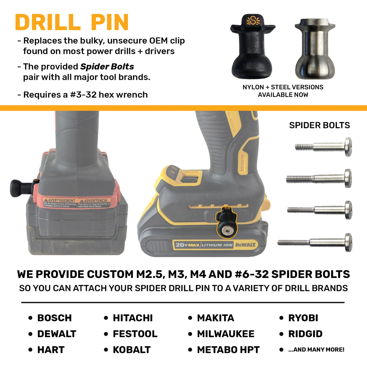 5100TH: Pro Tool Holster + 2 Drill Pins